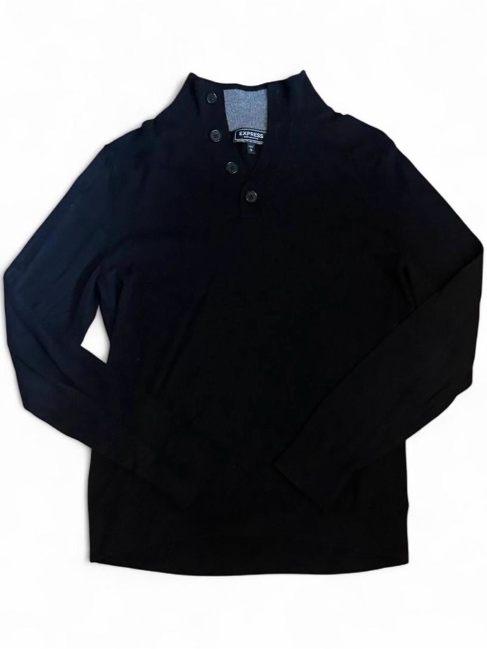 Express Black Men's Button-Neck Sweater